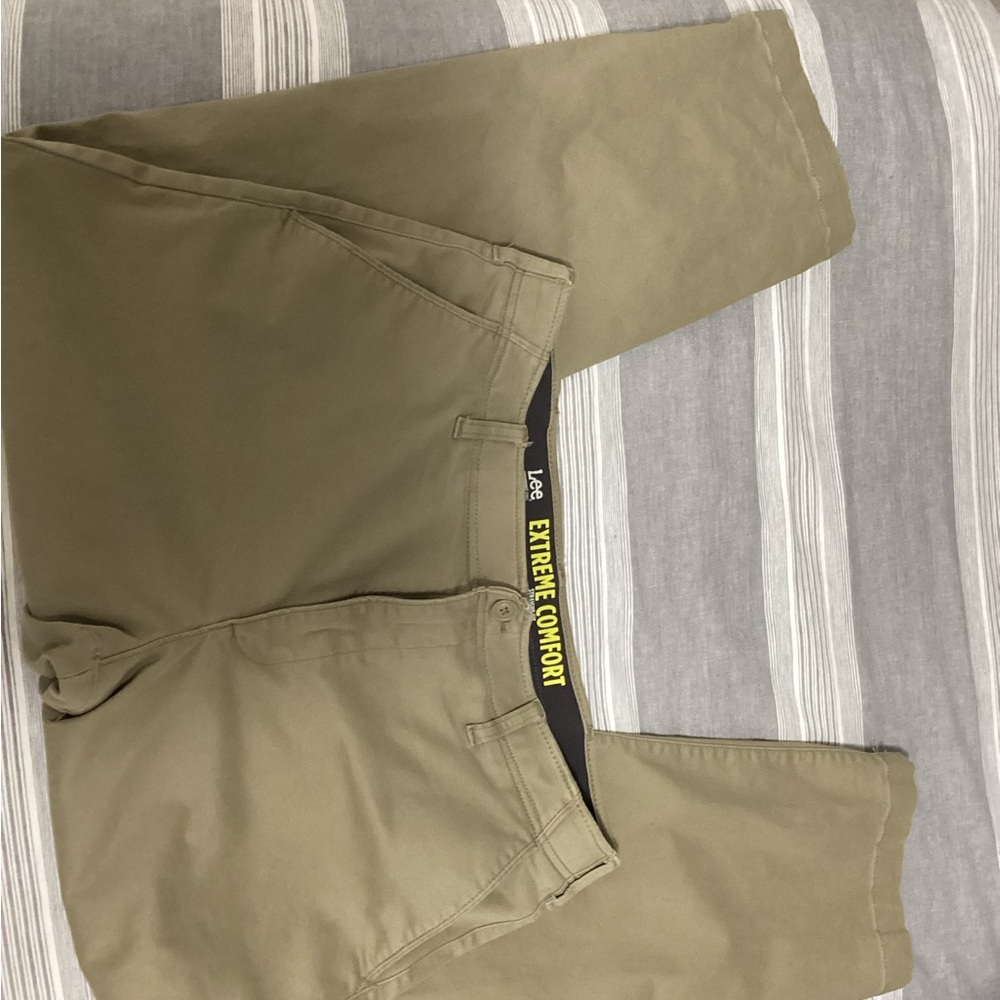 Lee Men's Khaki Chinos 38 X 32 Extreme Comfort Straight Fit